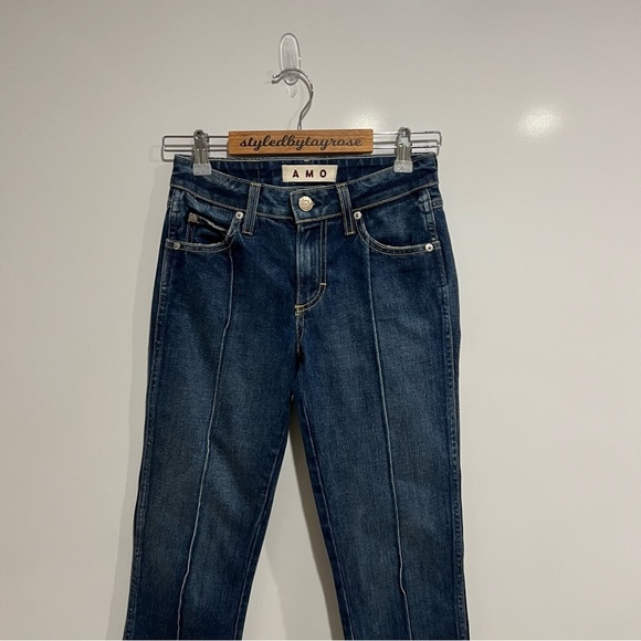 AMO Jeans Pixie Cherish Pleated Straight Leg Ankle Crop - Picture 6 of 9